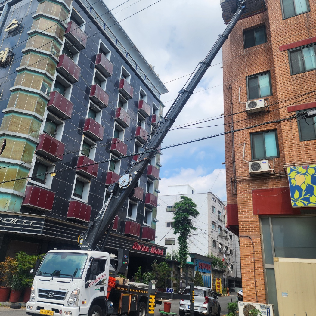 CCTV 설치 스카이차 작업사진